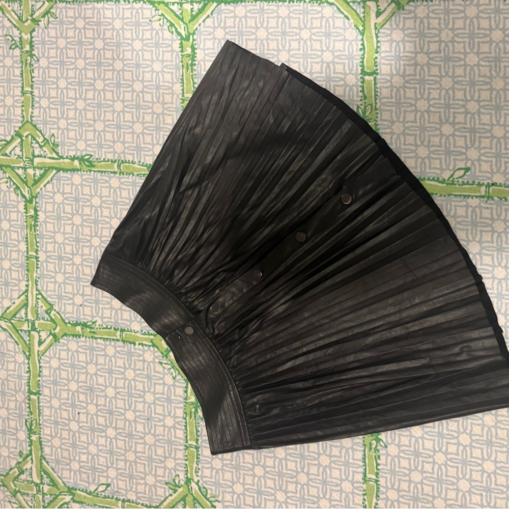 Ramy Brook Leather Pleated Skirt